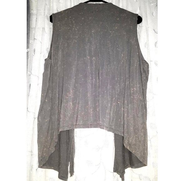 Wrangler Rhinestone Fringe Long Vest Sleeveless Duster Open Cardigan Sweater XXL - Picture 5 of 6